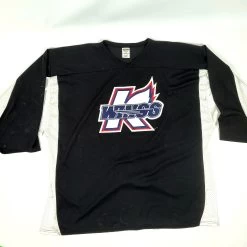 Reebok ECHL - Used Athletic Knit Goalie Practice Jersey - Kalamazoo Wings (Black)
