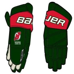 Devils Youth Custom Bauer Vapor Elite Gloves -Hockey Shop Devils Youth Girls Vapor Elite Green