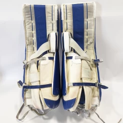 CCM Extreme Flex 5 - Used NCAA Pro Stock Goalie Pads (White/Blue) -Hockey Shop EF5Bl4