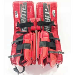 Bauer Supreme Ultrasonic- Used AHL Pro Stock Goalie Pads (Red/Yellow Flames) -Hockey Shop Flames4