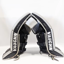 Vaughn Velocity VE8 - Used NCAA Pro Stock Goalie Pads (Black/Orange/Grey) -Hockey Shop GOAL117B2