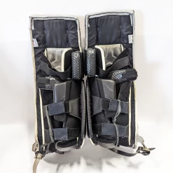 Vaughn Velocity VE8 - Used NCAA Pro Stock Goalie Pads (Black/Orange/Grey) -Hockey Shop GOAL117B3