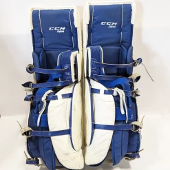 CCM Extreme Flex III - Used Pro Stock Goalie Pads White/Blue/Red) -Hockey Shop PAD042B2