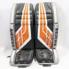 Vaughn Velocity VE8 - Used NCAA Pro Stock Goalie Pads (Black/Orange/Grey)