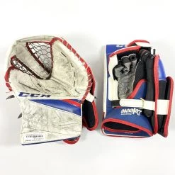 CCM Extreme Flex III - Used Pro Stock Goalie Pads - Full Set (White/Blue/Red) -Hockey Shop Photo2023 05 05 22439PM
