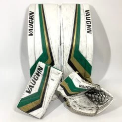 Vaughn Ventus SLR 2 - Used Pro Stock Goalie Pads - Full Set (White/Green/Gold)