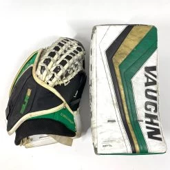Vaughn Ventus SLR 2 - Used Pro Stock Goalie Pads - Full Set (White/Green/Gold) -Hockey Shop Photo2023 05 23 50048PM