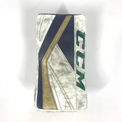 Used CCM Premier II - Pro Stock Goalie Blocker (White/Gold/Navy)