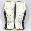 CCM Extreme Flex 5 - Used NCAA Pro Stock Goalie Pads (White/Blue/Gold)