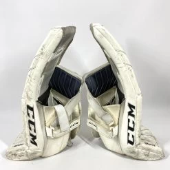 CCM AXIS - Used Pro Stock Goalie Pads (White) -Hockey Shop Photo2023 06 13 121250PM