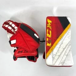CCM Extreme Flex 5 - Used Pro Stock Senior Goalie Full Set - Full Right (White/Black/Red/Yellow) -Hockey Shop Photo2023 07 28 101159AM
