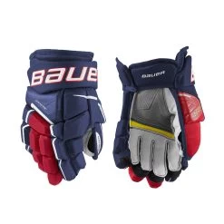 Bauer Supreme Ultrasonic Junior Ice Hockey Gloves -Hockey Shop UltraSonicJr.Navy Red