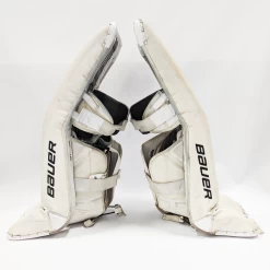 Bauer Supreme Ultrasonic - Used Pro Stock Goalie Leg Pads (White) -Hockey Shop WHTUsonic2