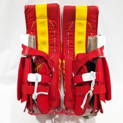 CCM Extreme Flex 6 - Used AHL Pro Stock Goalie Pads (White/Red/Yellow) -Hockey Shop Wranglerseflex61